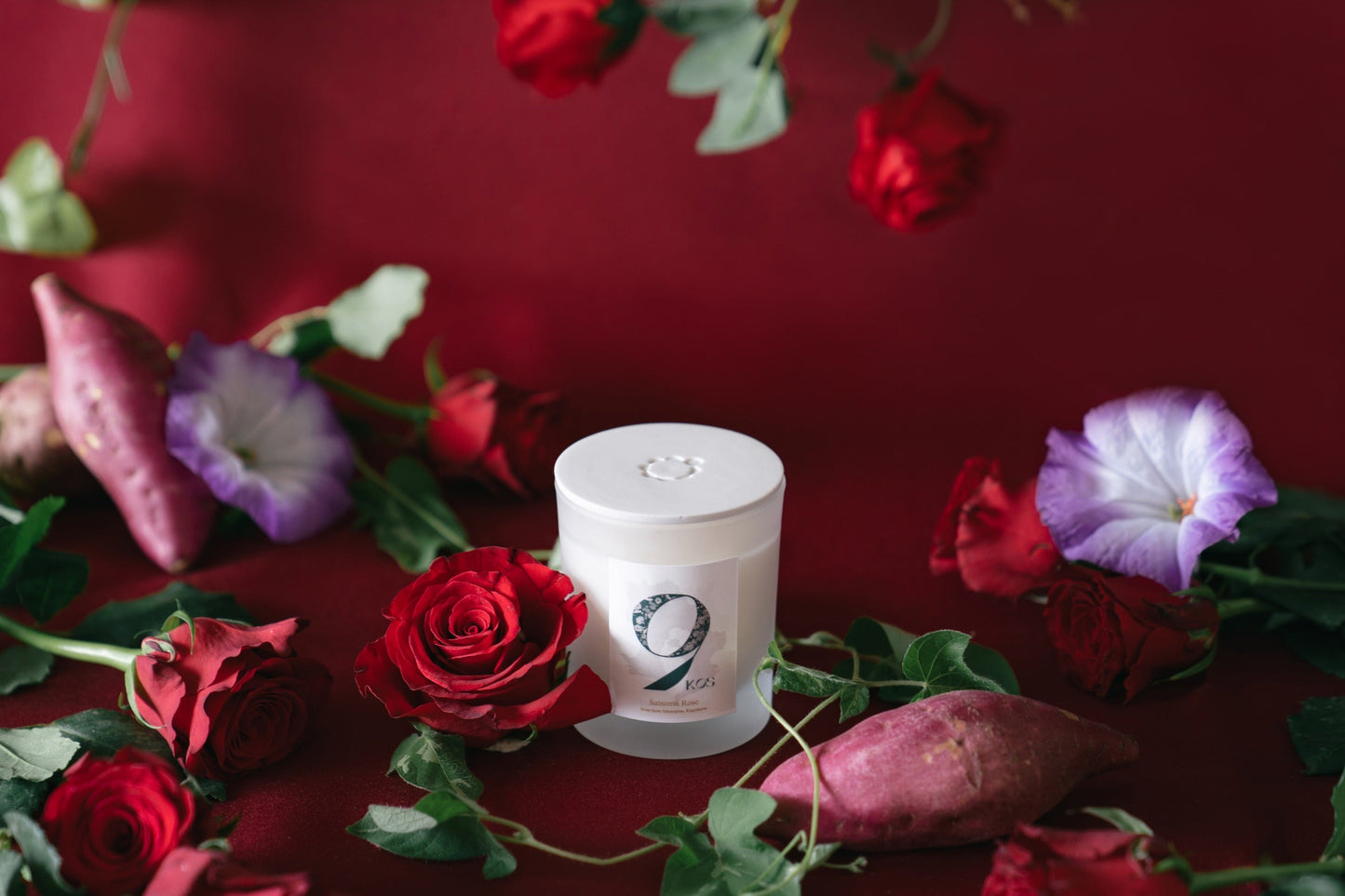 9KOS Okawali Candle | Satsuma Rose from Sakurajima, Kagoshima