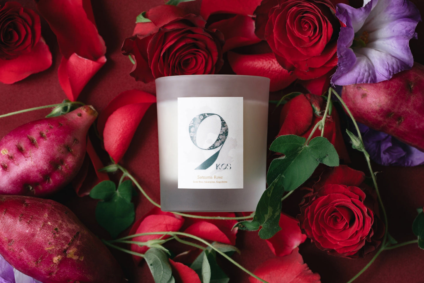 9KOS Okawali Candle | Satsuma Rose from Sakurajima, Kagoshima