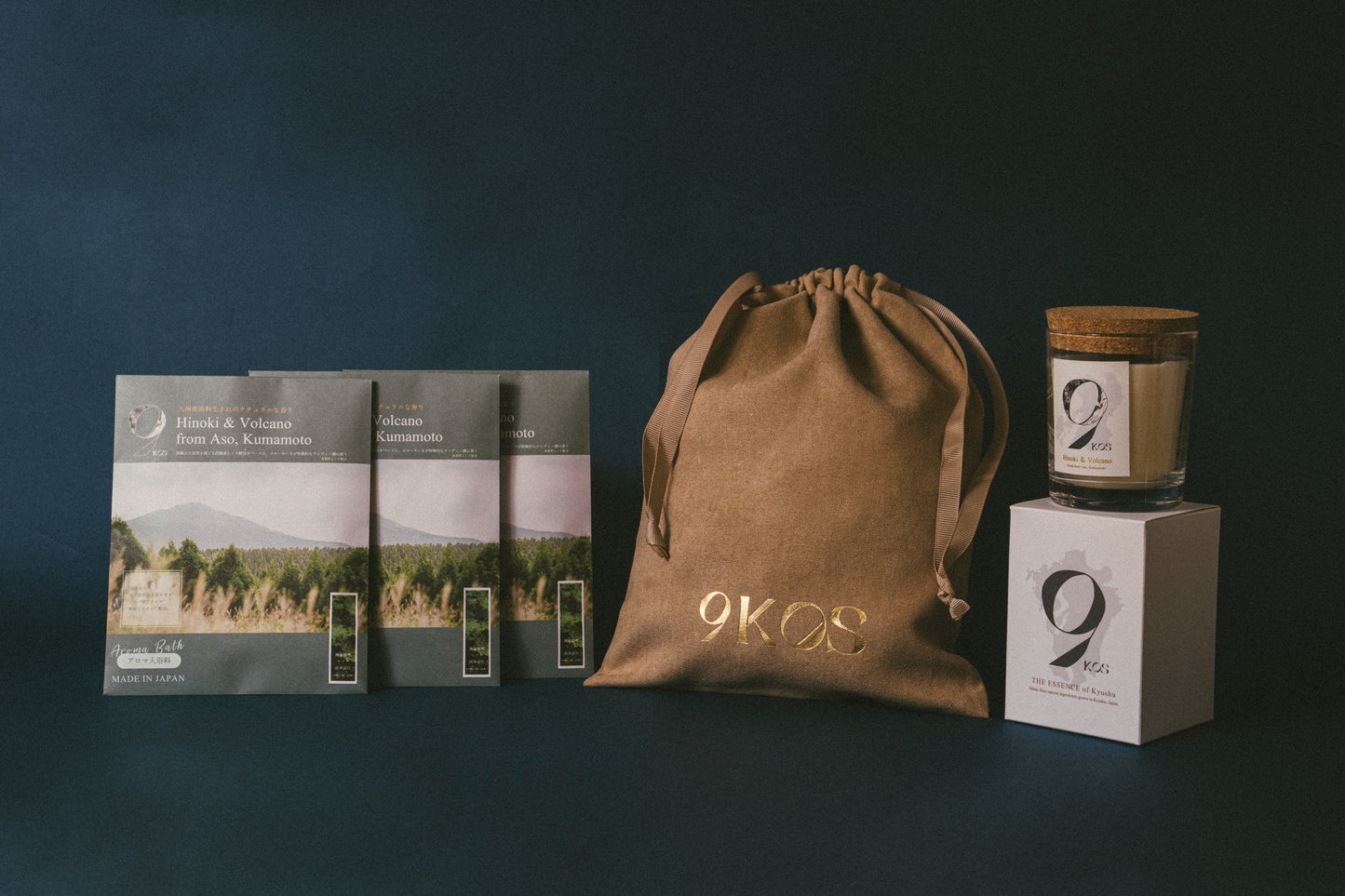 9KOS Bath Powder ×3個 & Candle 100g ×1個 セット