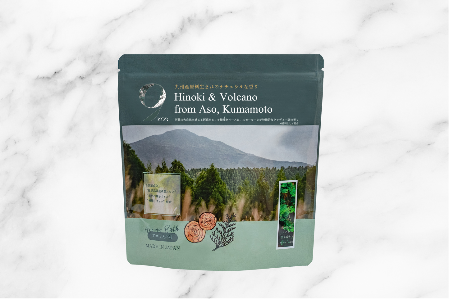 9KOS Bath Powder Hinoki & Volcano 400g