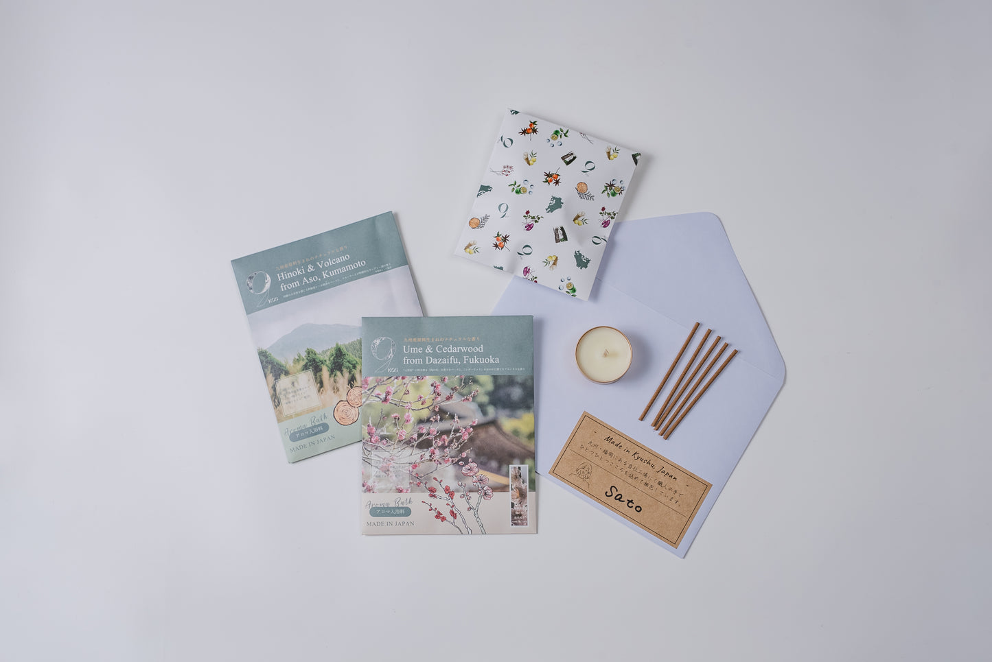 【7/31まで限定50%OFF＆送料無料】9KOS Hinoki & Volcano トライアルセット｜ 入浴剤・お香・キャンドル
